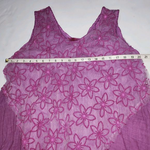 Park Moda Lagenlook Dress Asymmetric Floral Purple - Picture 12 of 12